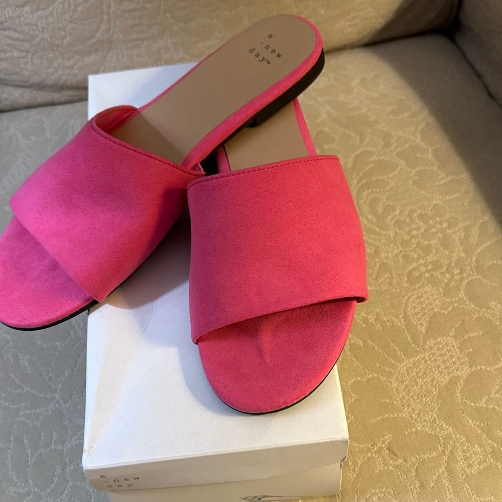 A New Day Women's Bright Pink Mules